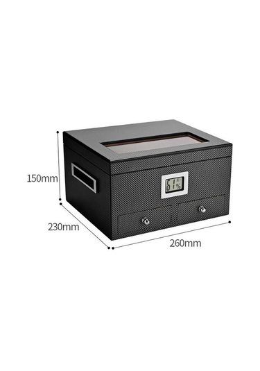 Falconetti Sedir Ağacı Camlı Çekmeceli Humidor Puro Kutusu Rd13