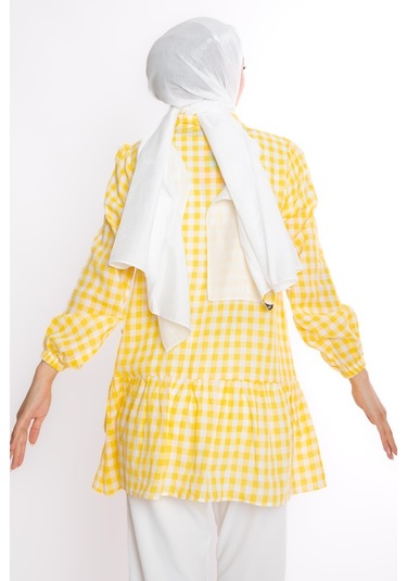 Ekose Sarı Tunik Çok Renkli