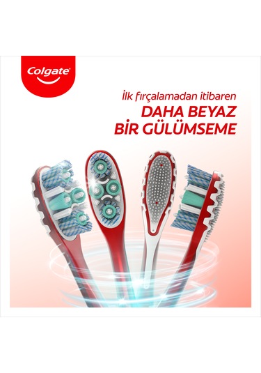 Colgate 360 Gelişmiş Optik Beyaz Yumuşak Beyazlatıcı Diş Fırçası 2'li + Fırça Kabı