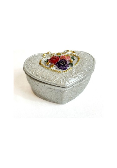 6917 El Yapımı Kalpli Dekoratif Kapaklı Mini Kutu Ve Notluk 2'li Set