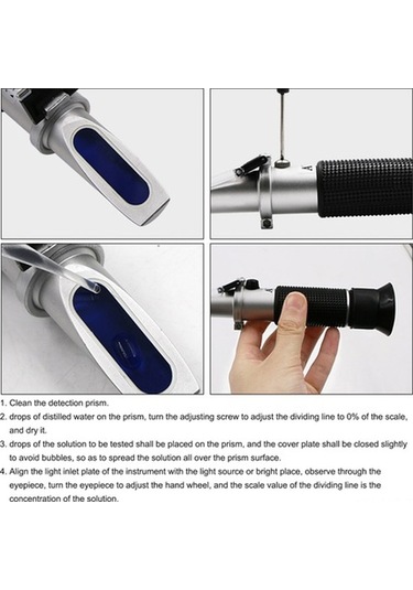 Didadodo Bal Arıcılar İçin 3'lü Ölçüm Bal Refraktometresi - Şeker, Su Ve Baume Oranı Ölçer Bal Kalitesi Kontrolü