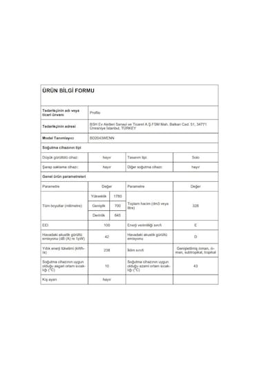 Profilo BD2043WENN 328 L No-Frost Üstten Donduruculu Buzdolabı