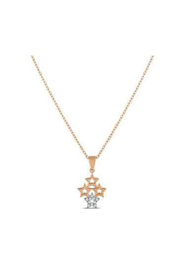 0.04 Karat Pırlanta Yıldız Trend Kolye T13546 Beyaz