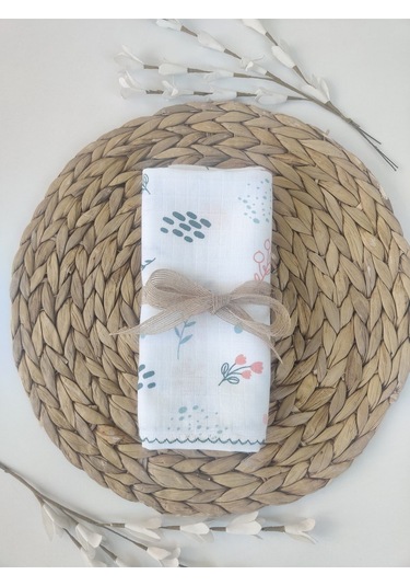 Desenli Müslin Kız Erkek Bebek Battaniyesi Oeko-texli %100 Pamuklu Puset Örtüsü Yenidoğan 90x80cm Mint