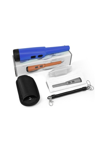 Lcd Ekran Metal Dedektörü Pinpointer El Pin Pointer Değnek Yetişkinler Çocuklar İçin Yaylı Tokalı Hazine Bulucu Probu Pilsiz - Mavi