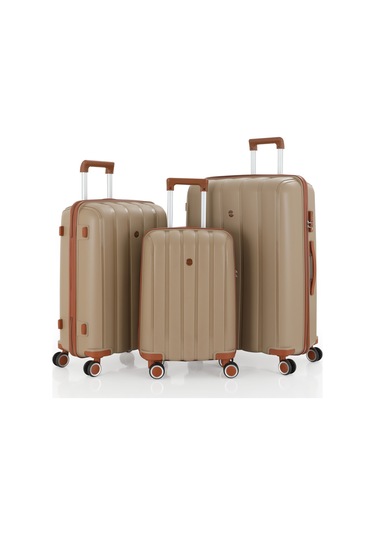 Mçs Polipropilen 3lü Valiz Seti Büyük & Kabin & Makyaj V305 S21yy1000082-set 10584 Şampanya - Kahverengi