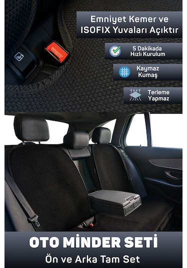Minderland Mindra Serisi Ssangyong Actyon 2006 - 2010 Uyumlu Oto Koltuk Minder Seti - Siyah