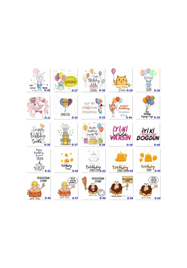 Kişiye Özel Türk Kahve Fincanı, Doğum Günü Temalı Hediyelik Fincan D Serisi Beyaz