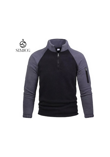 Erkekler İçin Avrupa Ve Amerikan Tarzında Üretilmiş Kalın Polar Ceket. Gri