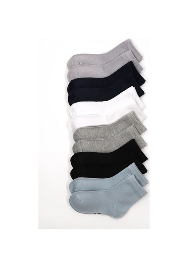 Deo Erkek Çocukları İçin Pamuklu Çocuk Çorapları Seti 12 Çift 423821915 Gri