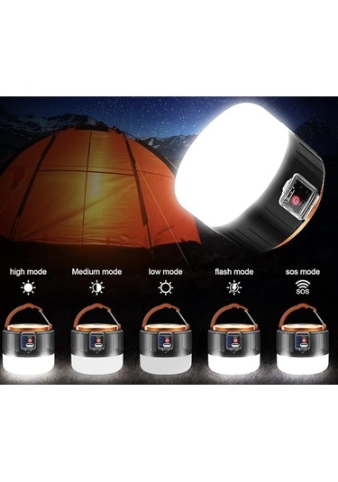 Cata Ct-4289 Urla Şarjlı Solar Kamp Feneri Beyaz Işık Mavi