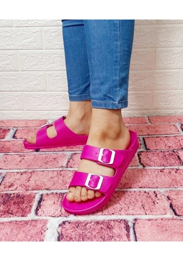 Hammerjack 234 Fuşya Pembe Çift Tokalı Havuz Plaj Günlük Terlik