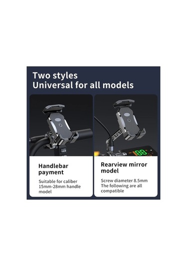 Tongxida Alüminyum Motosiklet Telefon Tutucu Bisiklet Braketi - 2 Stil Seçenek: Gidon/dikiz Aynası - Evrensel Uyumlu -