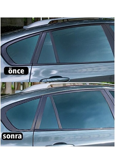 15cmx3mt Siyah Karbon Şerit Folyo Araç Kapı Direk Eşik Çıta Kap