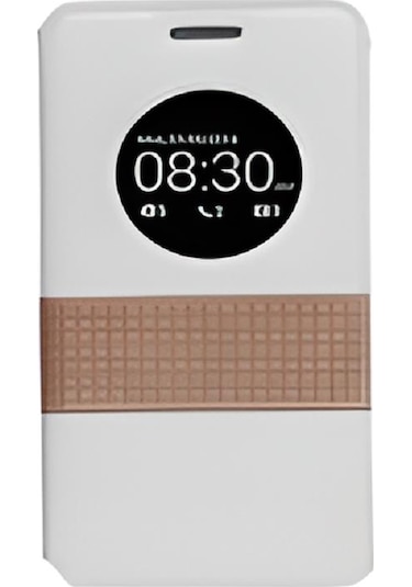 Simex Zenfone 5 İle Uyumlu Pencereli Standlı Kılıf Beyaz