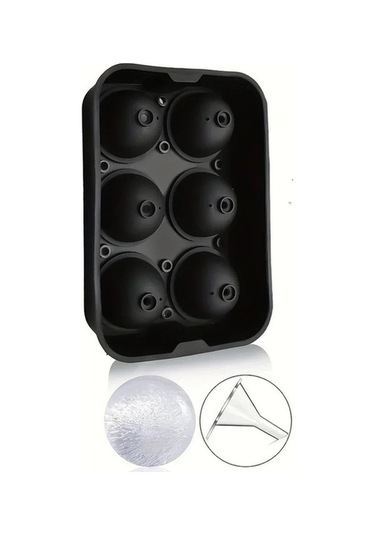 Didadodo 6 Bölme Siyah Silikon Küp Kalıp - Buz, Şeker Dıy 2'li Paket Siyah, Küçük Ve Pratik Siyah