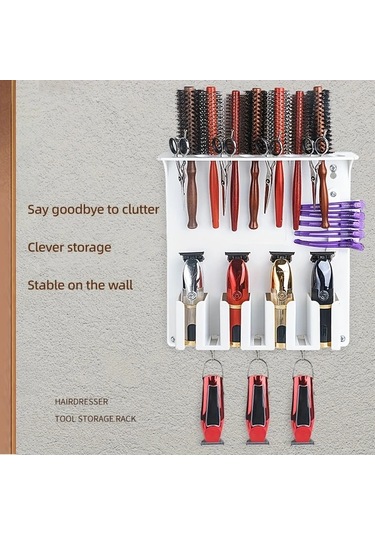 Willowhaven Gray Normal Saç Makinesi Askısı, Berber Istasyonu Sakal Trimmer Standı, Saç Stili Aksesuarı Gri