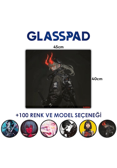 Glasspad Cam Mouse Pad - Premium Temperli Cam - 45x40 Cm Medium Akuro
