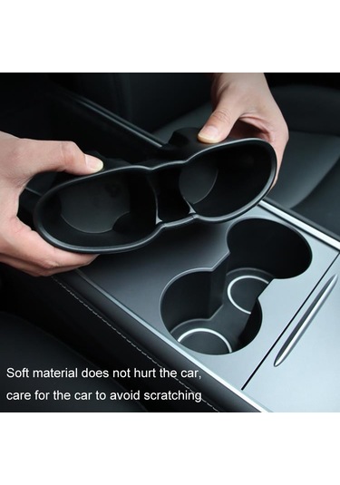 Tesla Model 3/y Merkezi Kontrol Gösterge Paneli Su Bardağı Sınırlayıcı Su Bardağı Tutucu Siyah