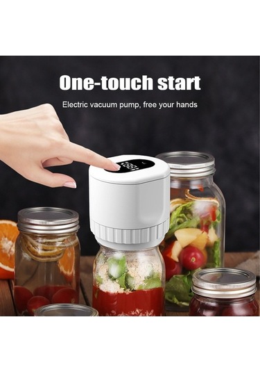 Didadodo Elektrikli Vakumlu Kavanoz Mühürleme Makinesi - Taşınabilir Şarjlı Gıda Saklama Cihazı Beyaz Beyaz