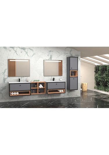 Espero 225 Cm Beyaz Lavabolu Banyo Dolabi (Boy Dolap Hariç) Çok Renkli