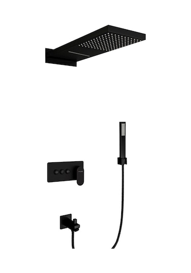 Fause Fau111-B Ankastre Comfort Panel Şelale Duş Seti Siyah