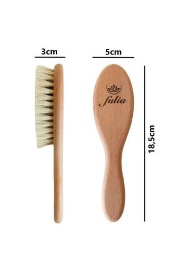 Fulia Bebekler Için Doğal Keçi Kılı Yumuşak Saç Fırçası