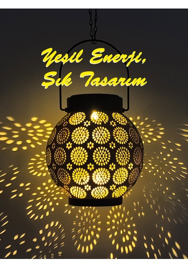 Greentech Güneş Enerjili Dekoratif Led Fener / Askılı Bahçe Feneri / Bahçe Dekorasyon Feneri / GT-SL25R