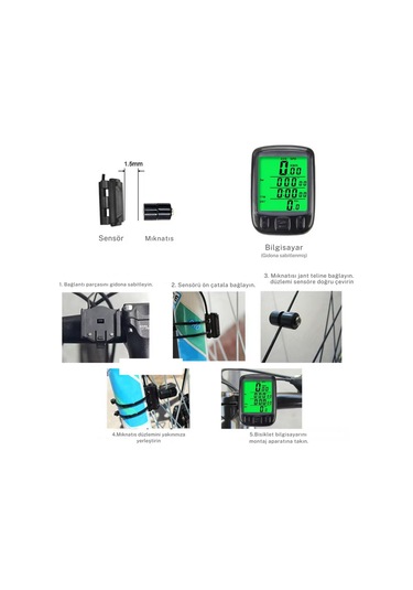 Bisiklet Km Hız Sayacı Led Ekran Hız Göstergesi - Su Geçirmez Siyah