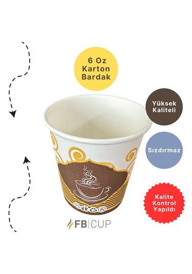 Fb Cup 6 Oz Karton Bardak 3.000 Adet Sızdırmaz