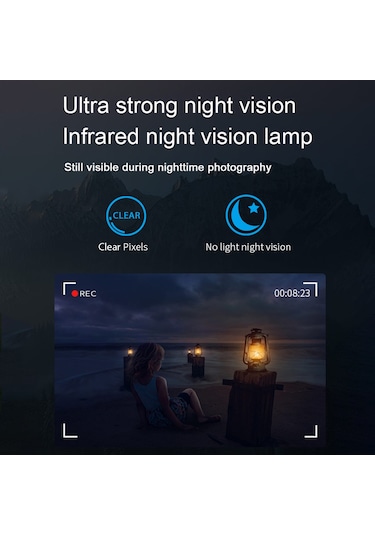 Vkemall Cs05 Wifi Bağlantılı 1080p Mini Kamera, 180 Dönebilir Lens, Gece Görüşü, Bisiklet Aparatı Dahil