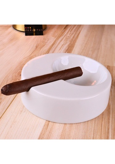 Perlotus Porselen Şeffaf Sırlı Puro Küllüğü Sert Porselen 13 Cm