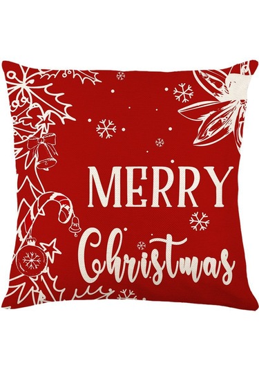 Cartoon Hand-painted Style Christmas Decorative Pillow No.82 Ekru
