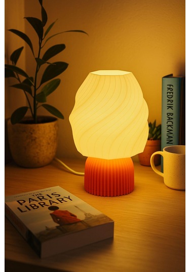 Ice Cream Lamp Masa Lambası Dekorasyon Aydınlatma Gece Lambası Abajur Turuncu