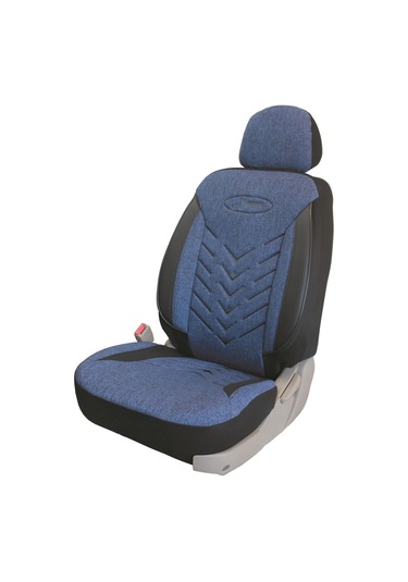 Mercedes E 300 Uyumlu Keten Kumaş Oto Koltuk Kılıfı Mavi-Siyah