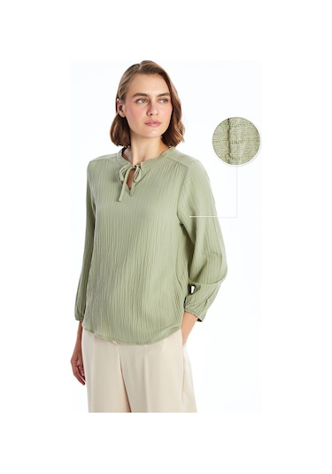 Lcw Bağlamalı Yaka Dokulu Kadın Bluz