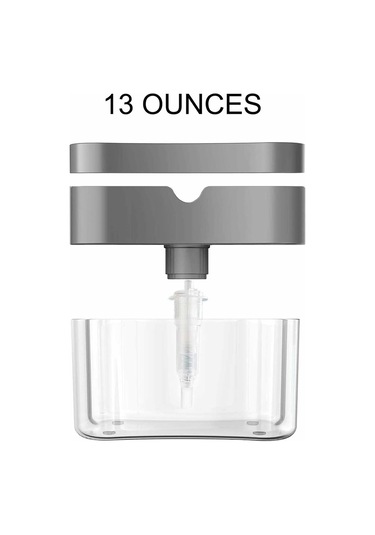 Youtek Mutfak Sabun Dispenseri Sponge Tutuculu, 2'li Tasarım, 385 Ml Kapasite, Gri Renk, Ev Ofis Kullanıma Uygun Diğer