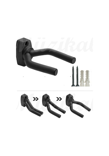 Gitar Bağlama Ukulele Duvar Askısı Standı + Dübel Ve Vida Dahil