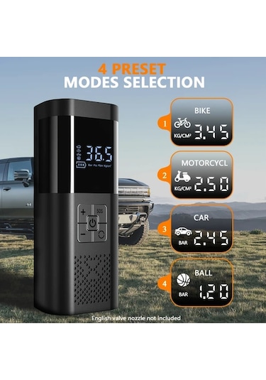 Primepickings Fast Tire Inflator Sm02-15-3 150psı Portatif Lastik Şişirme Kompresörü Led Işıklı 2025 Yükseltmeli