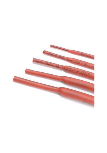 4cm Ø3,2mm Hazır Kesilmiş Parça Daralan Makaron Kırmızı 100adet