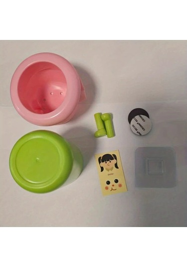 Elmpaly Yeşil Duş Düzenleyici Yapışkanlı Diş Fırçası Askısı Ağız Çalkalama Kabı Yeşil