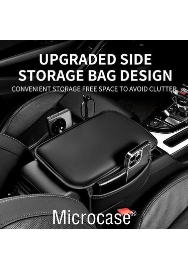 Microcase Araç Merkezi Konsol Kapağı Deri Araç Kol Dayama Yastığı Depolama Cepli - Al4669