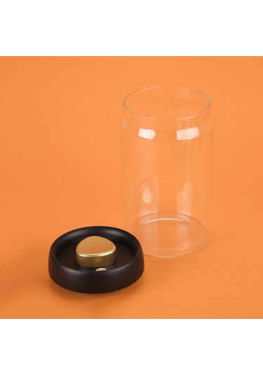 Arow Frasco Vakumlu Saklama Kavanozu - Şeffaf / Siyah - 1,2 Lt Şeffaf / Siyah