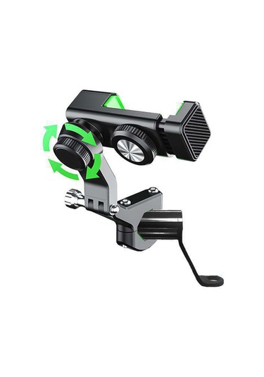 Motosiklet Küresel Pusula Telefon Tutucu, Işıksız Dikiz Aynası Yeşil Yeşil