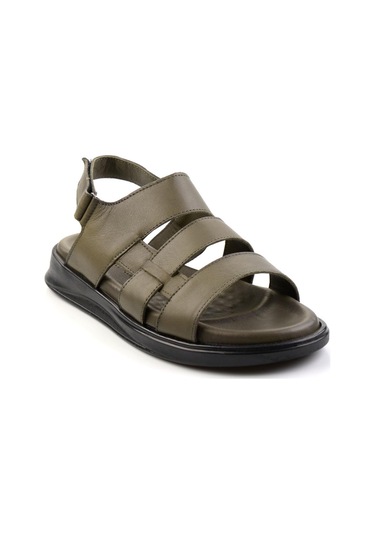 Bambi Haki Leather Erkek Sandalet E05433501043 Haki