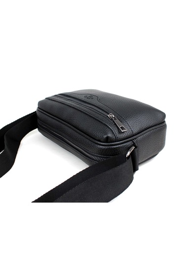 Erkek Siyah Ayarlanabilir Omuz Askılı Çapraz Omuz Çantası Siyah