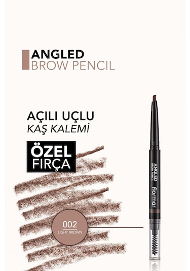 Flormar Açılı Kaş Kalemi Ve Kaş Fırçası (açık Kahve) - Angled Brow Pencil - 002 Light Brown - 8690604572045