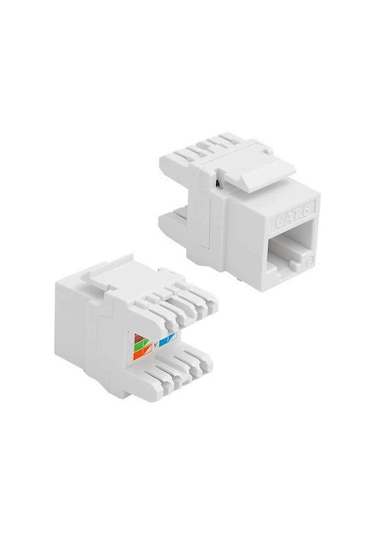 25 Adet - Rj45 Cat6 Utp 180 Derece Keystone Jack