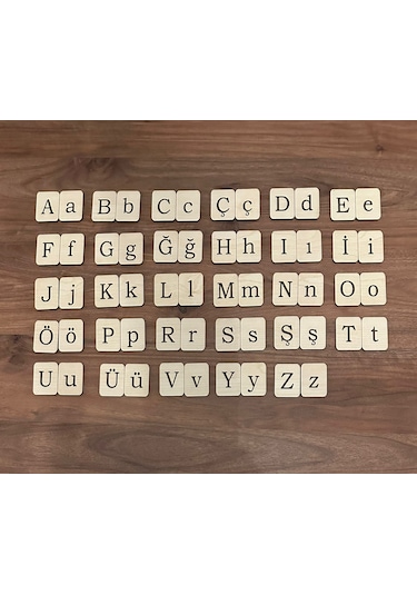Montessori Ahşap Kart Harfleri