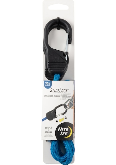 NITE IZE Slidelock Kilitli Karabina Bungee Gergi Lastiği (91.4cm) Mavi